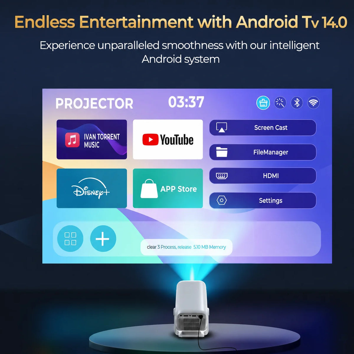 LynCast X3AQ 4K Projector With Auto Focus And Android 14