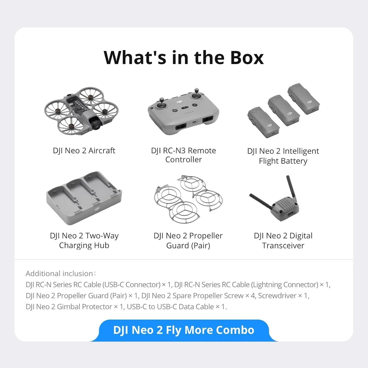 DJI Neo 2 Fly More Combo Drone Includes RC-N3 Remote