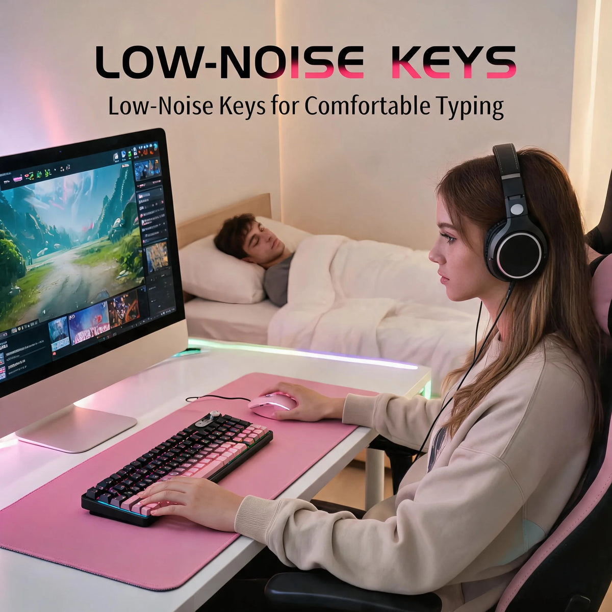 Wireless 98 Key Mechanical Keyboard With Volume Roller And RGB Backlight