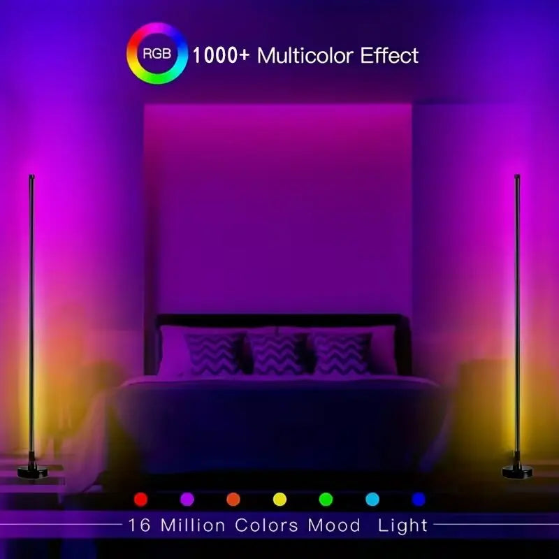Eleggory Smart RGB LED Corner Floor Lamp With Music Remote