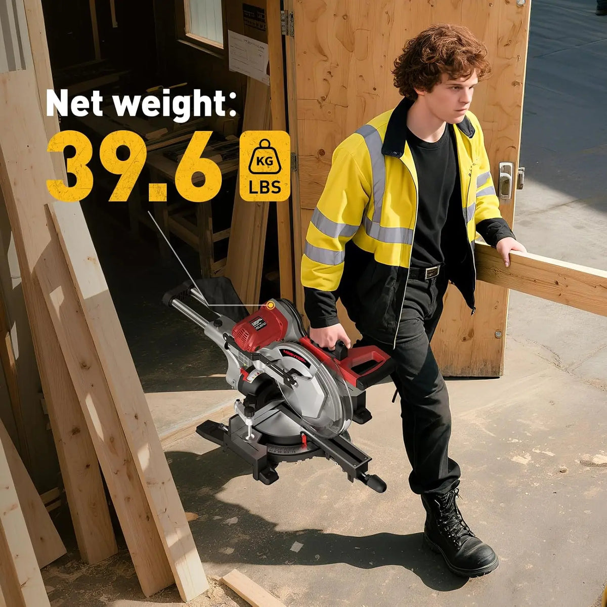Marvtool Sliding Compound Miter Saw Dual Bevel Precision Cutter