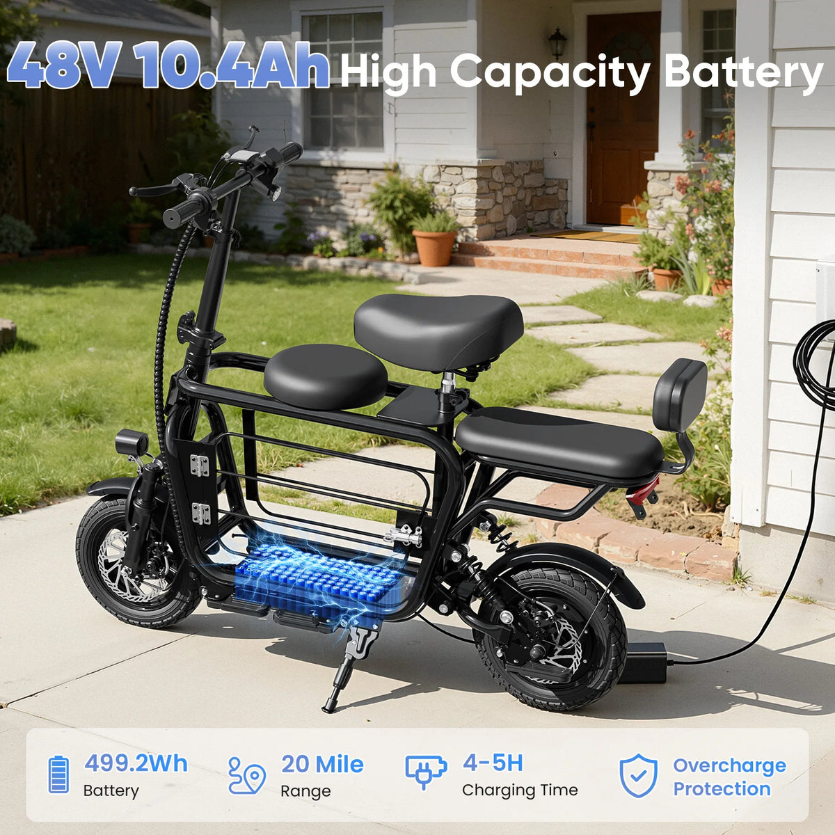 Eilleo Spacewalk Foldable Electric Scooter With Seat And Basket