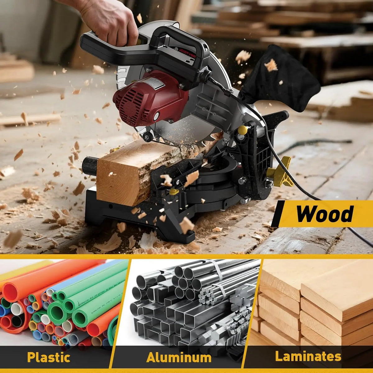 Premium Single Bevel Compound Miter Saw With 15 Amp Motor