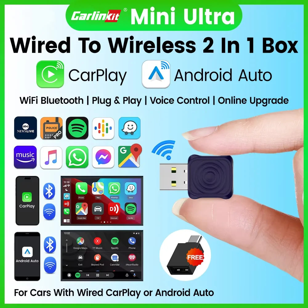 Carlinkit Wireless Adapter For Apple CarPlay And Android Auto