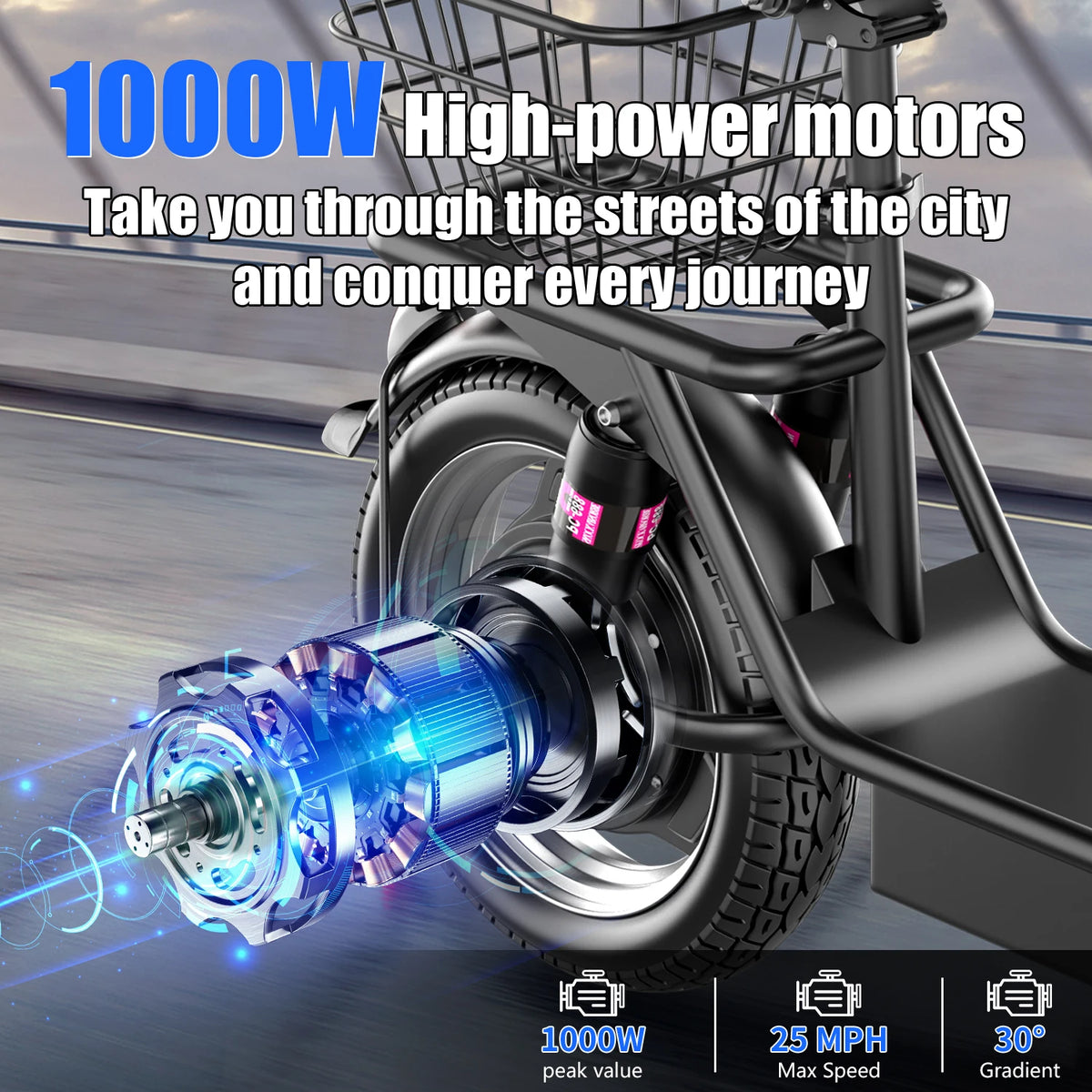 ASKGO Adult Electric Scooter With 1000W Motor And Full Suspension