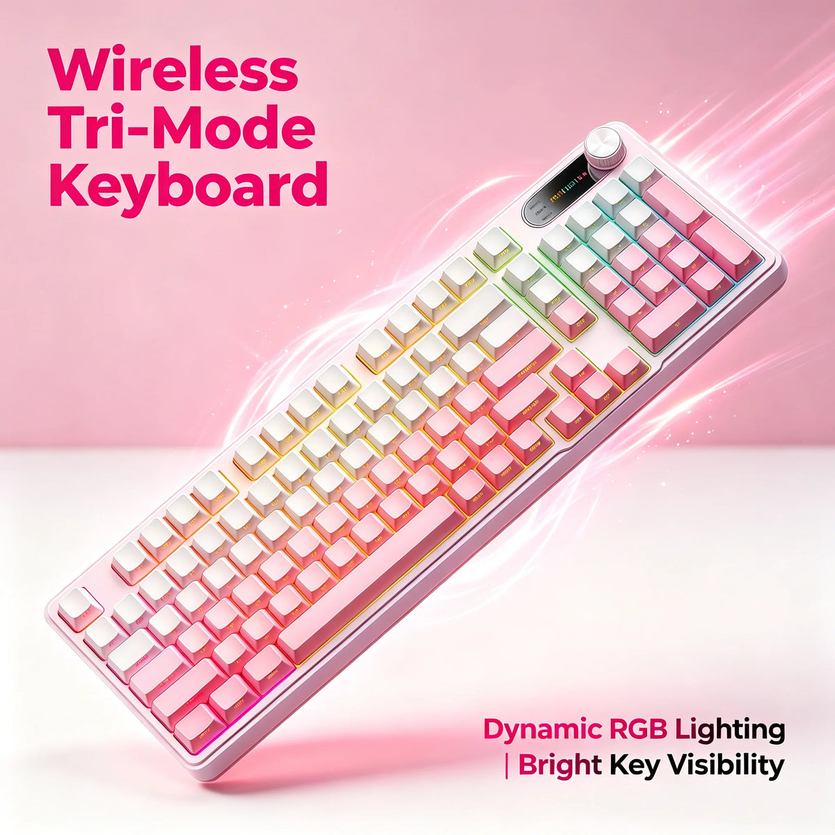 Wireless 98 Key Mechanical Keyboard With Volume Roller And RGB Backlight
