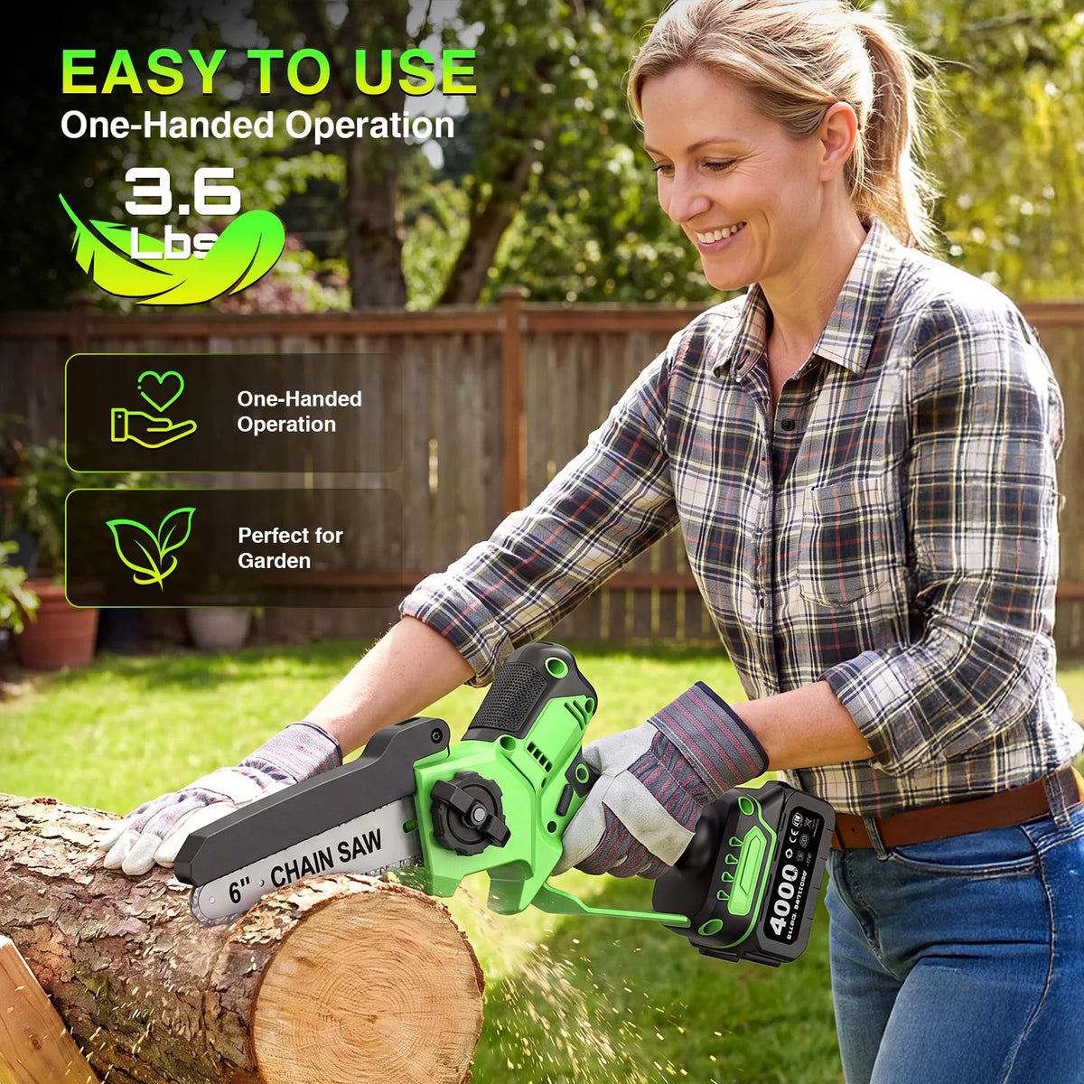 TaskStar Brushless Cordless Chainsaw For Tree Trimming