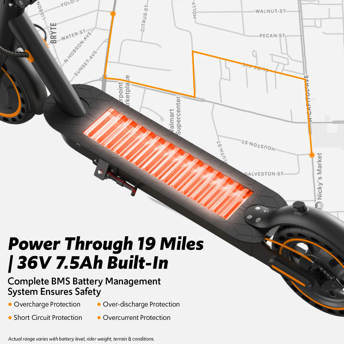 Osboo Foldable Adult Electric Scooter With Dual Suspension And 550W