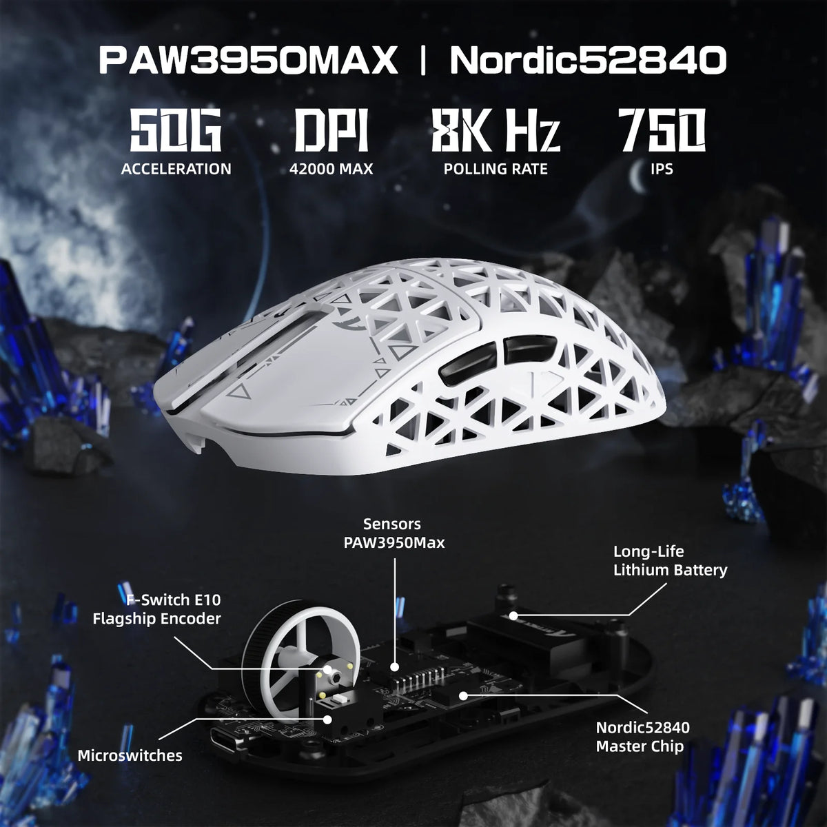 Attack Shark R5 Ultra Wireless Gaming Mouse 8K 42000DPI Superlight