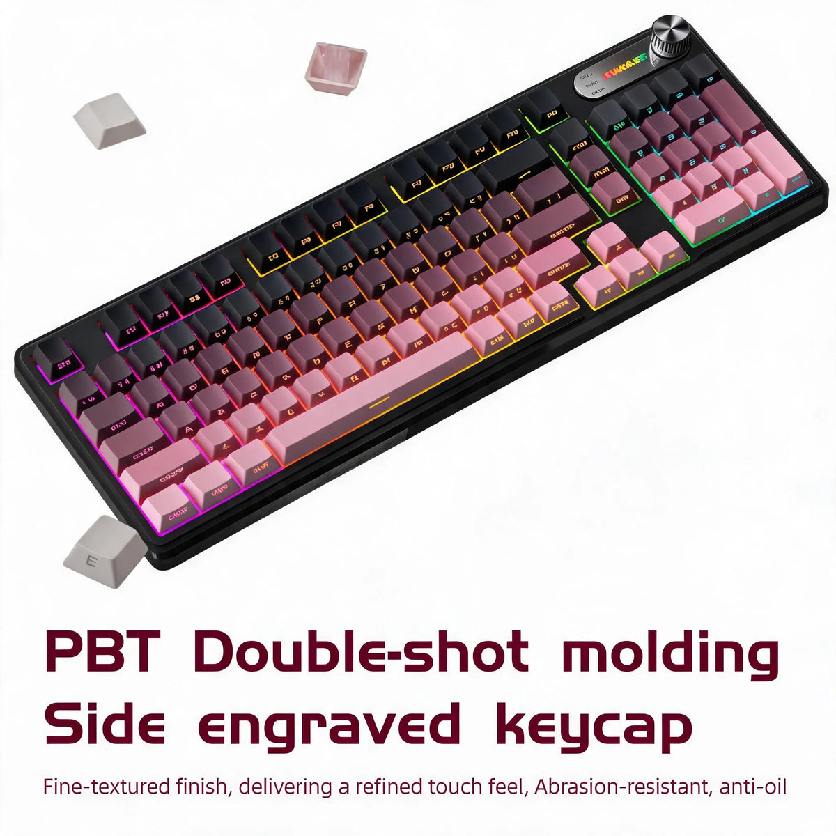 Wireless 98 Key Mechanical Keyboard With Volume Roller And RGB Backlight