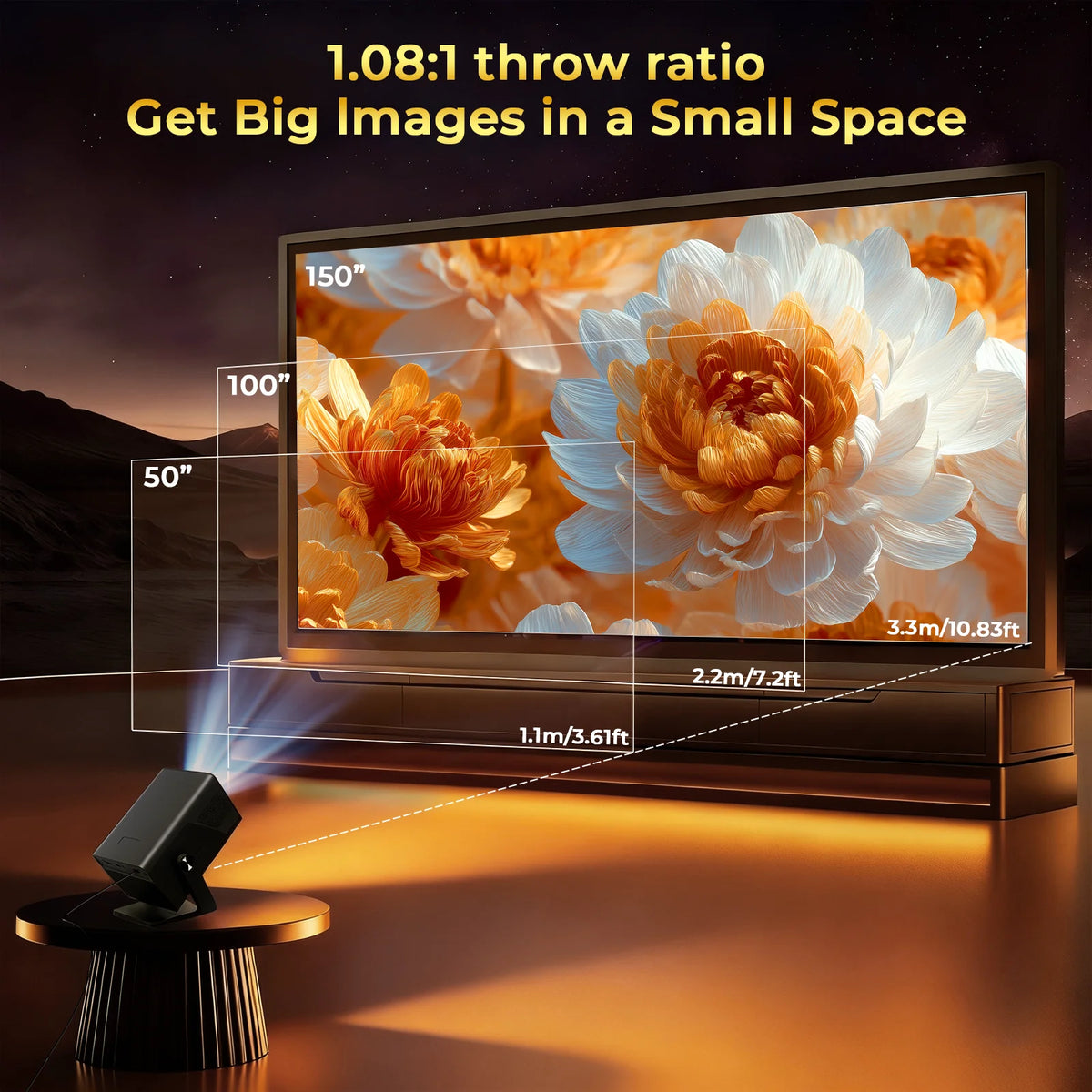 LynCast X7 Smart Projector With Android 14 Auto Focus Keystone