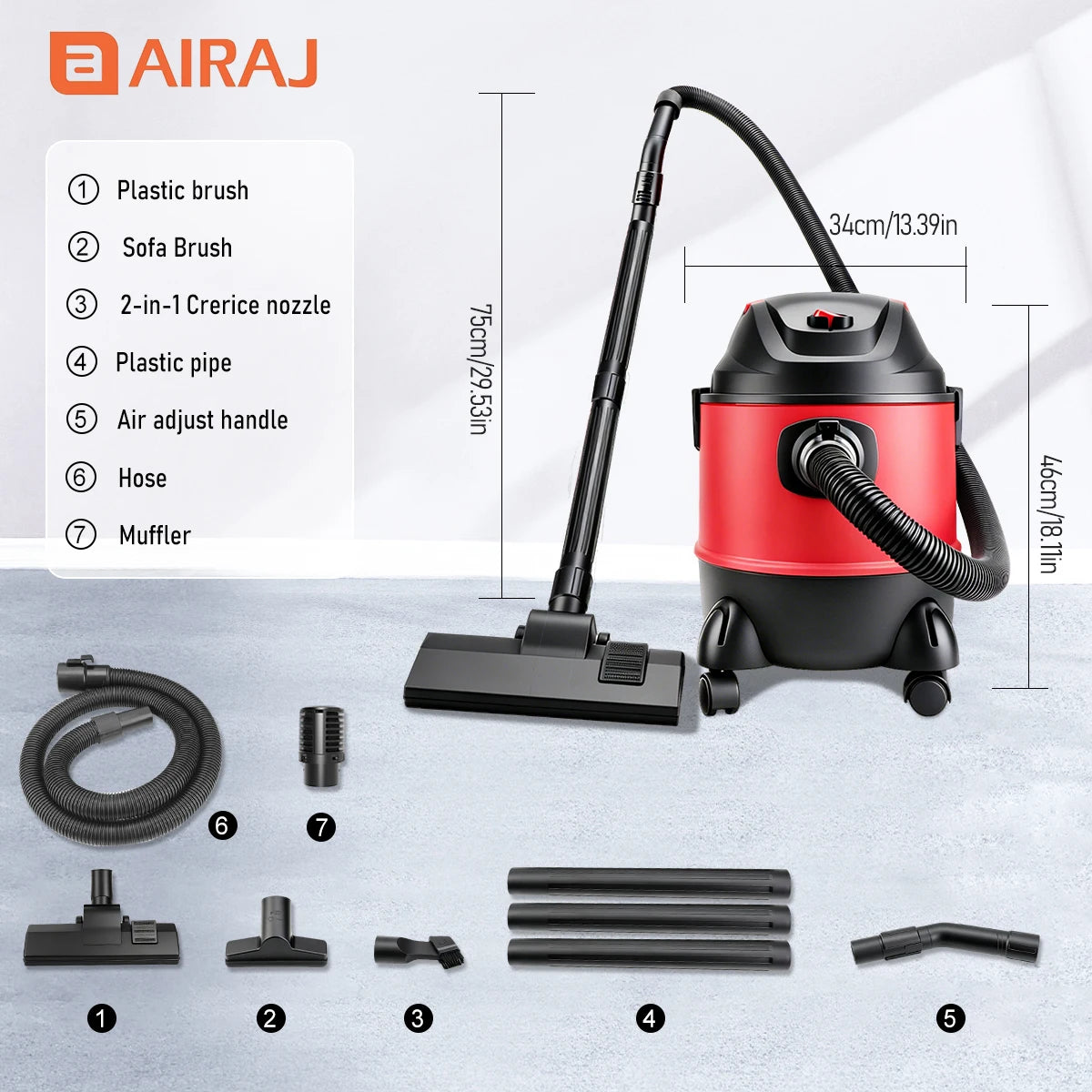 Wet And Dry Vacuum Cleaner Strong Suction For Reliable Household Cleaning