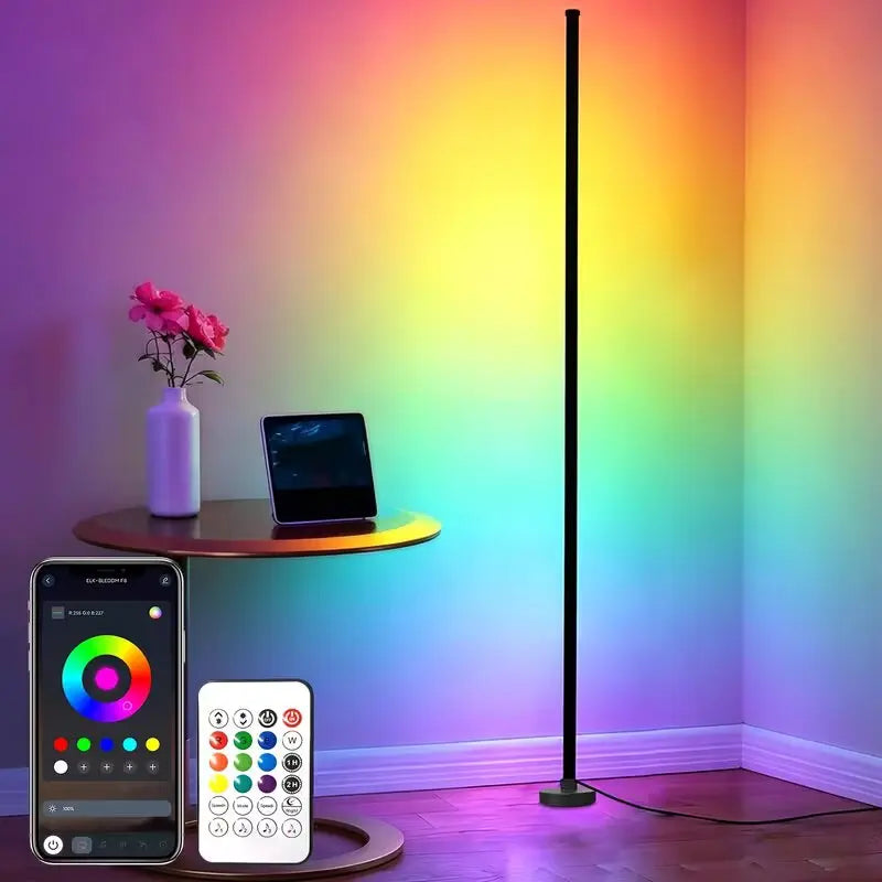 Eleggory Smart RGB LED Corner Floor Lamp With Music Remote
