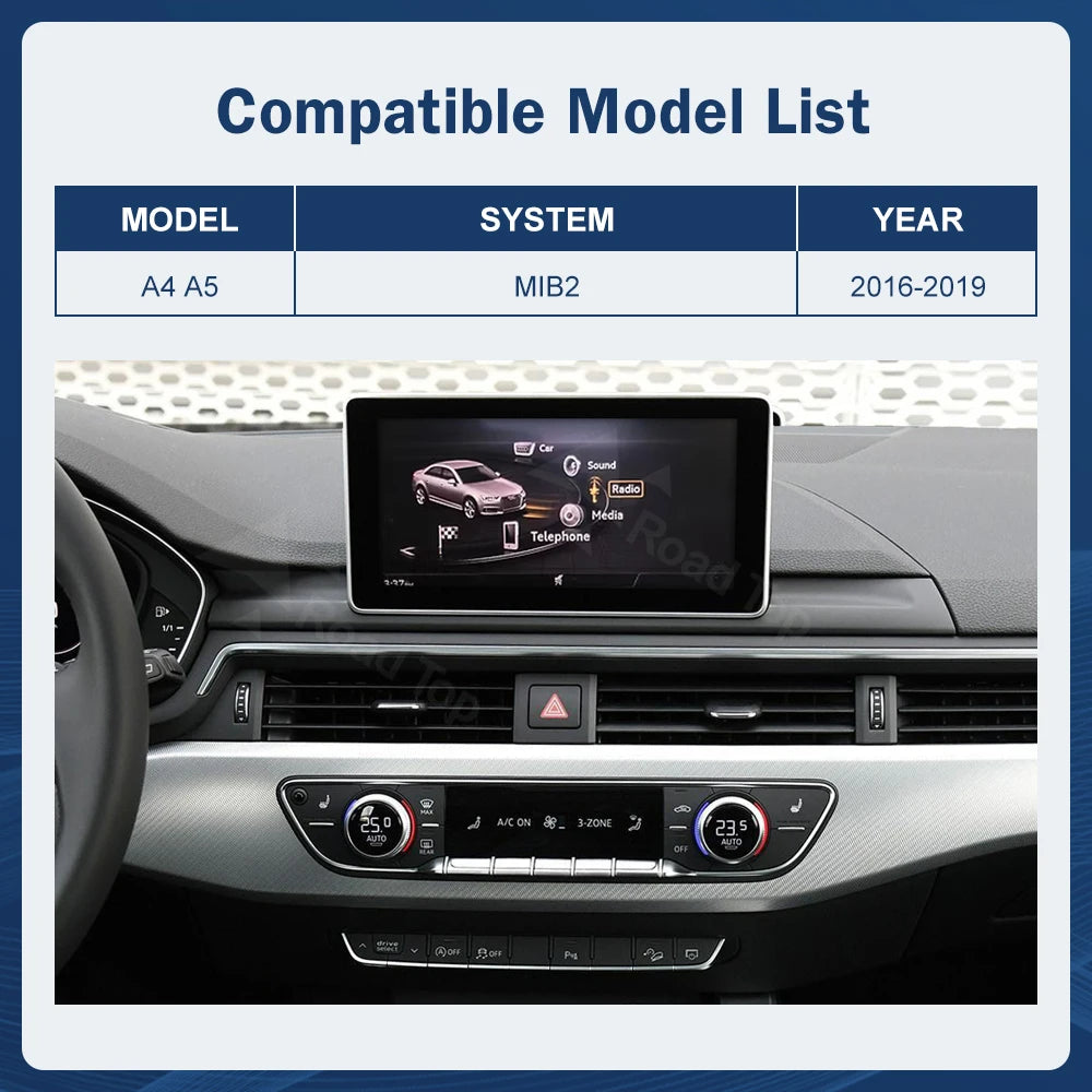Road Top Wireless Carplay Android Auto Touchscreen Display For Audi