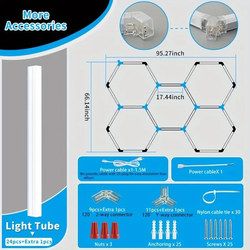 BSKBESTKA Hexagon Led Garage Shop Light Ceiling Fixture