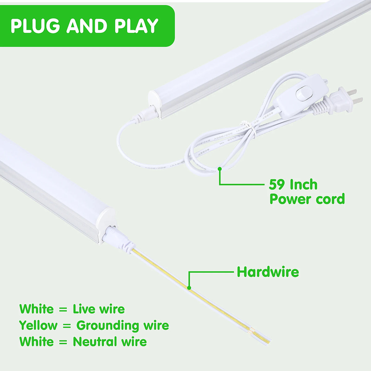 Bestka Integrated Direct Wire LED Shop Light T5 Fluorescent Replacement
