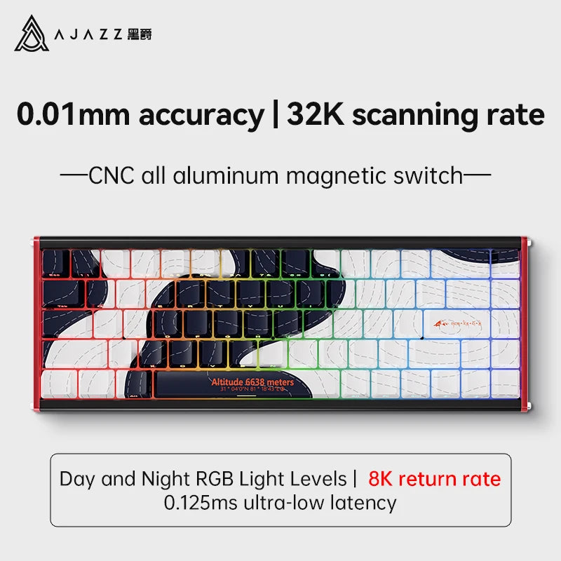 Ajazz Alux68 Aluminum Magnetic Gaming Keyboard With Pbt Keycaps