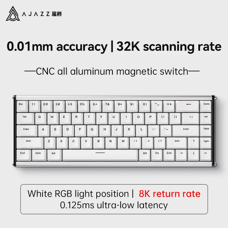 Ajazz Alux68 Aluminum Magnetic Gaming Keyboard With Pbt Keycaps
