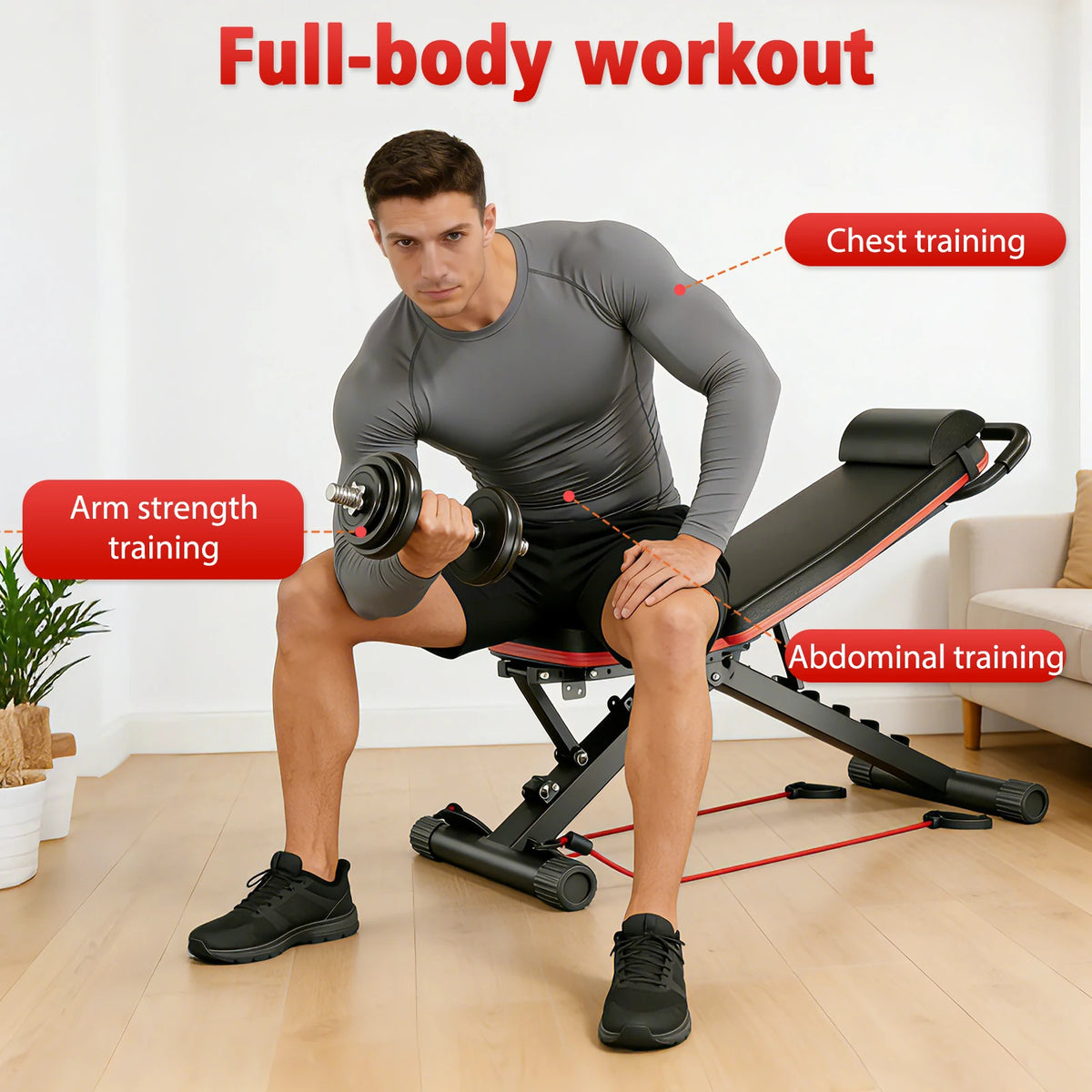 Adjustable Foldable Dumbbell Bench for Strength Training