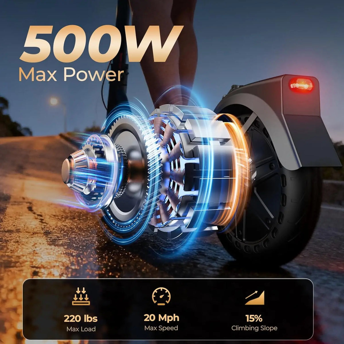 HeroPick 500W Electric Scooter Foldable Dual Suspension Adult Commuter