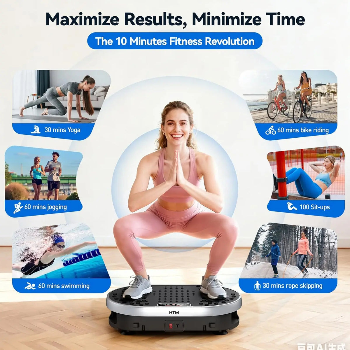 HTM Vibration Plate Exercise Machine With Remote Control