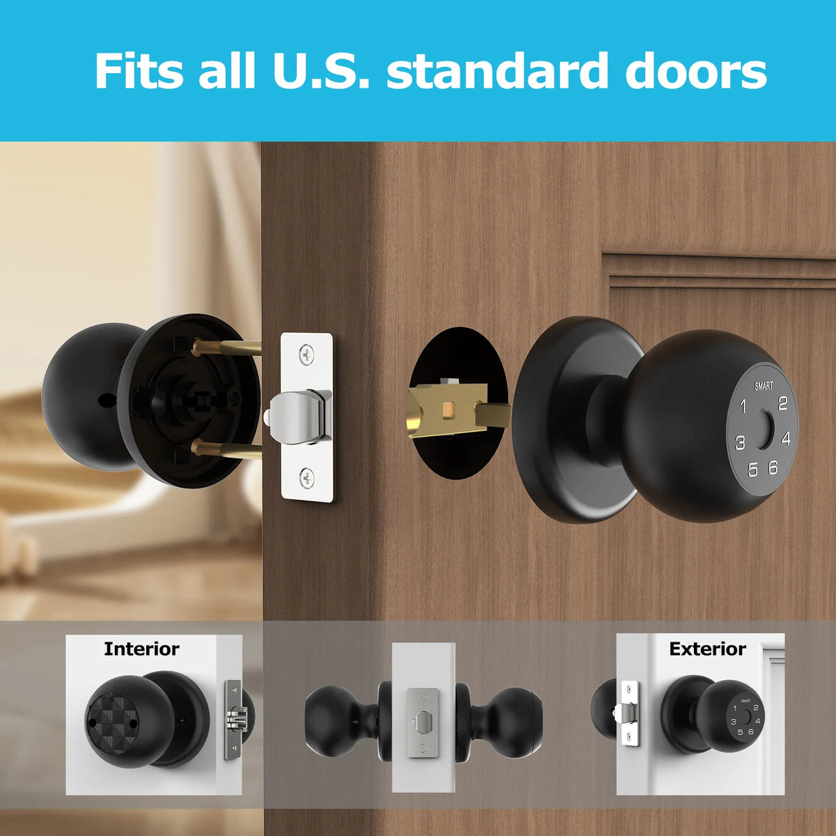 Viladepot Ball Shaped Smart Lock Fingerprint App Control Keypad