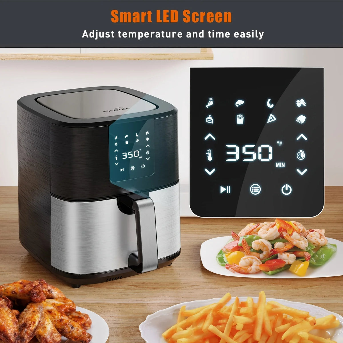 KitCook Air Fryer Featuring Digital Display And Eight Preset Menus