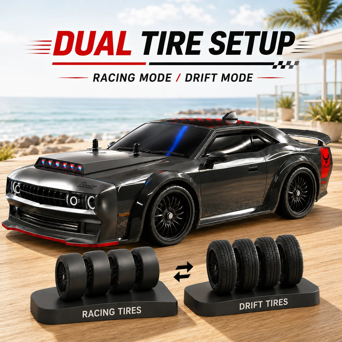 ZNLYRION SG216MAX 4WD Brushless RC Drift Car With LED Lights