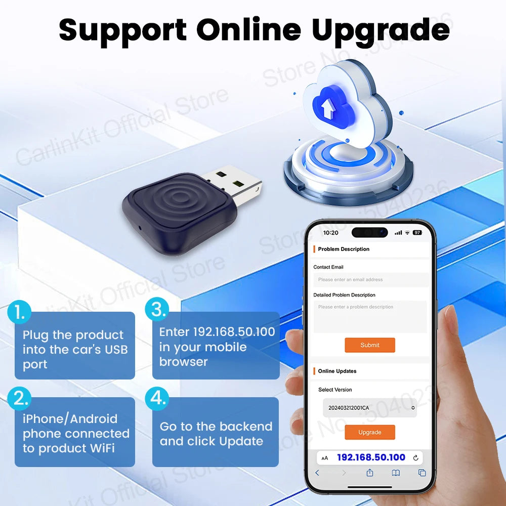 Carlinkit Wireless Adapter For Apple CarPlay And Android Auto