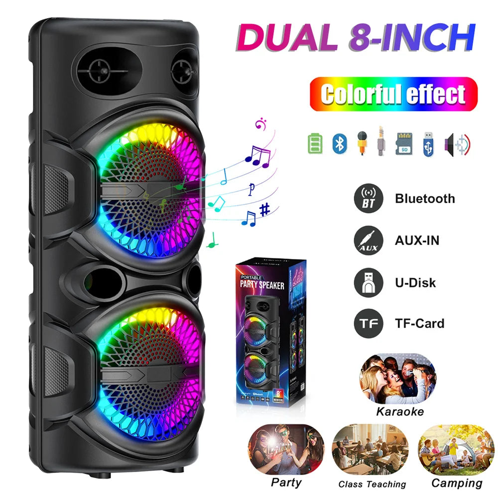 Curuk Portable Bluetooth Speaker Heavy Bass Karaoke Subwoofer Rechargeable