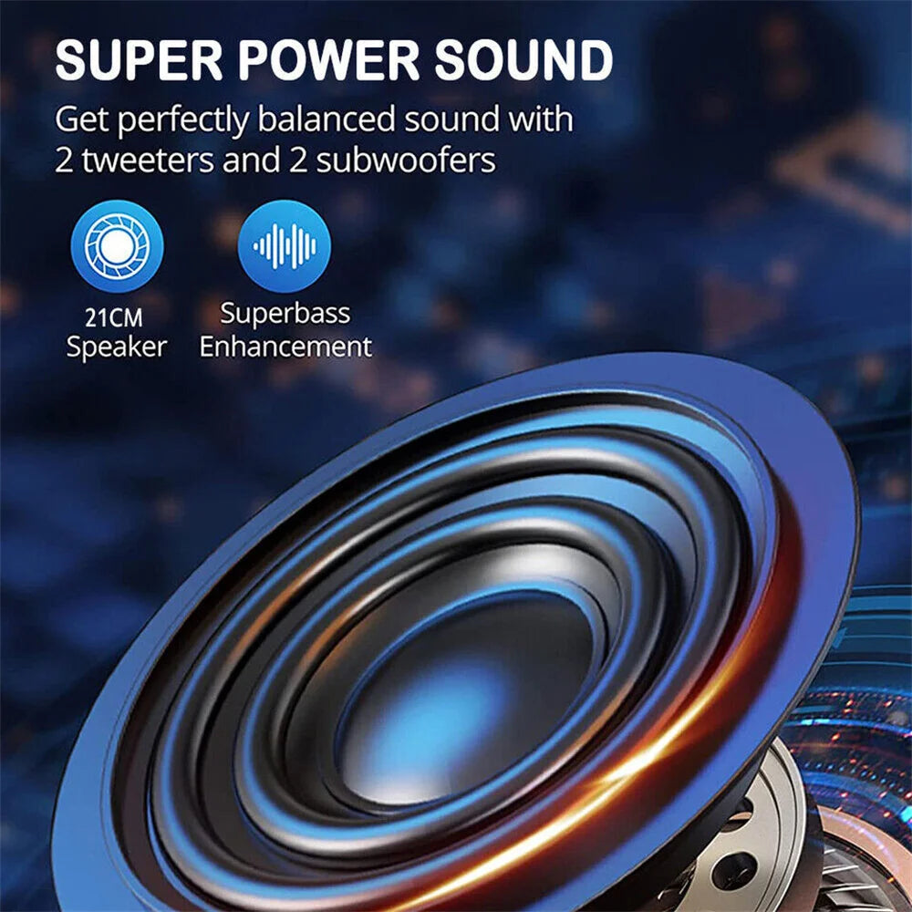 Curuk Portable Bluetooth Speaker Heavy Bass Karaoke Subwoofer Rechargeable