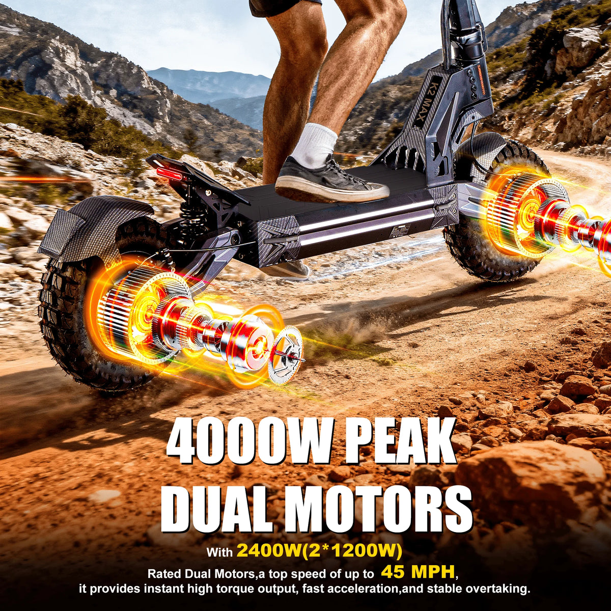 EOEOTWO 4000W Dual Motor Electric Scooter For Adults K2MAX