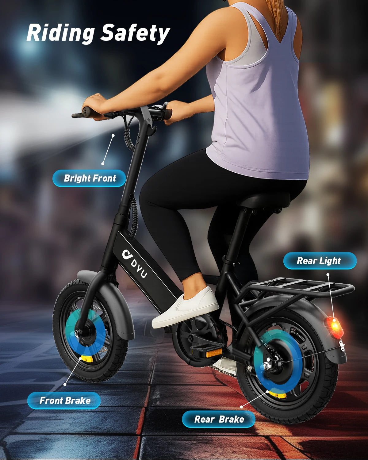 DYU Folding Electric Bicycle With 500W Motor And 280Wh Battery
