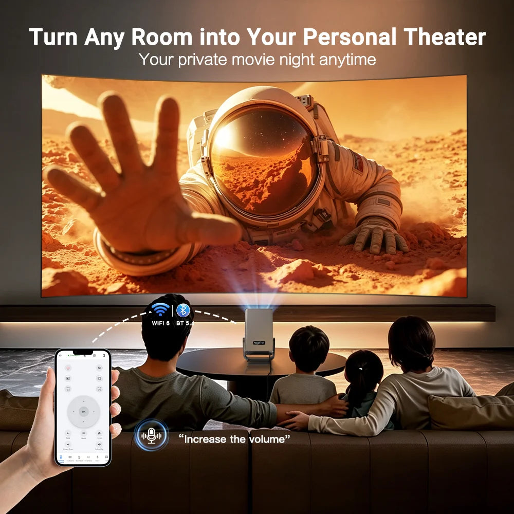 LynCast 1080P Auto Focus Smart Projector With Wireless Audio