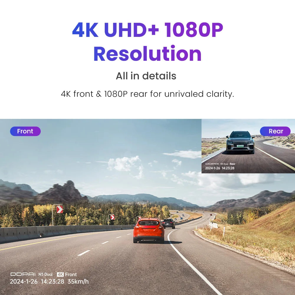 Ddpai N5 Dual 4K Dash Camera Front And Rear Video Recorder