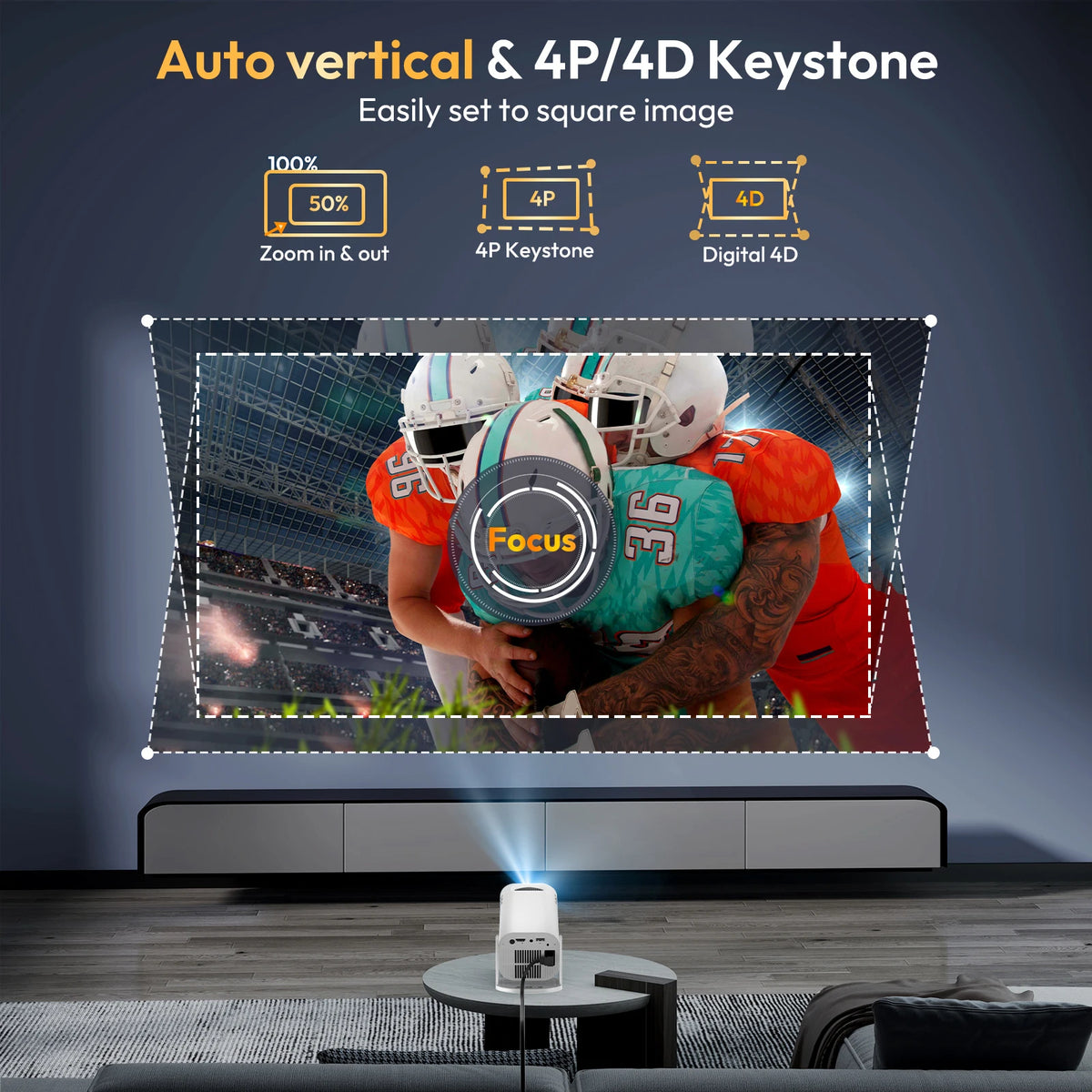XGODY Gimbal 3 Pro Mini Smart Projector 720P Native