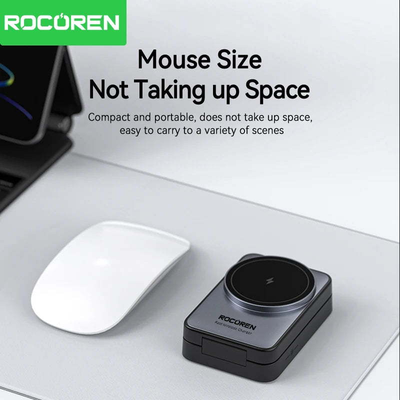 Rocoren 15W Magnetic 3 In 1 Wireless Charger For Apple Devices