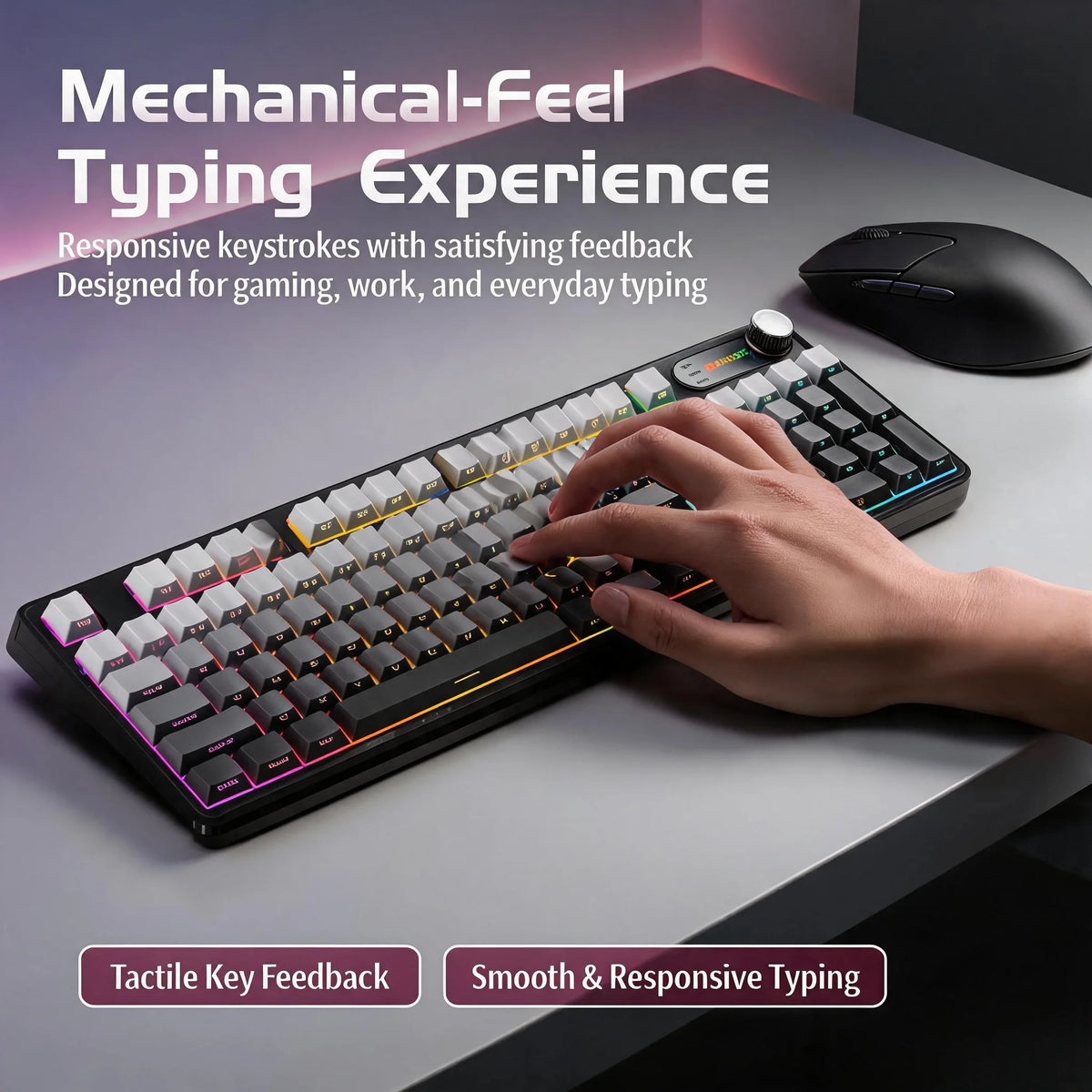 Wireless 98 Key Keyboard Featuring Tri Mode And RGB Lighting
