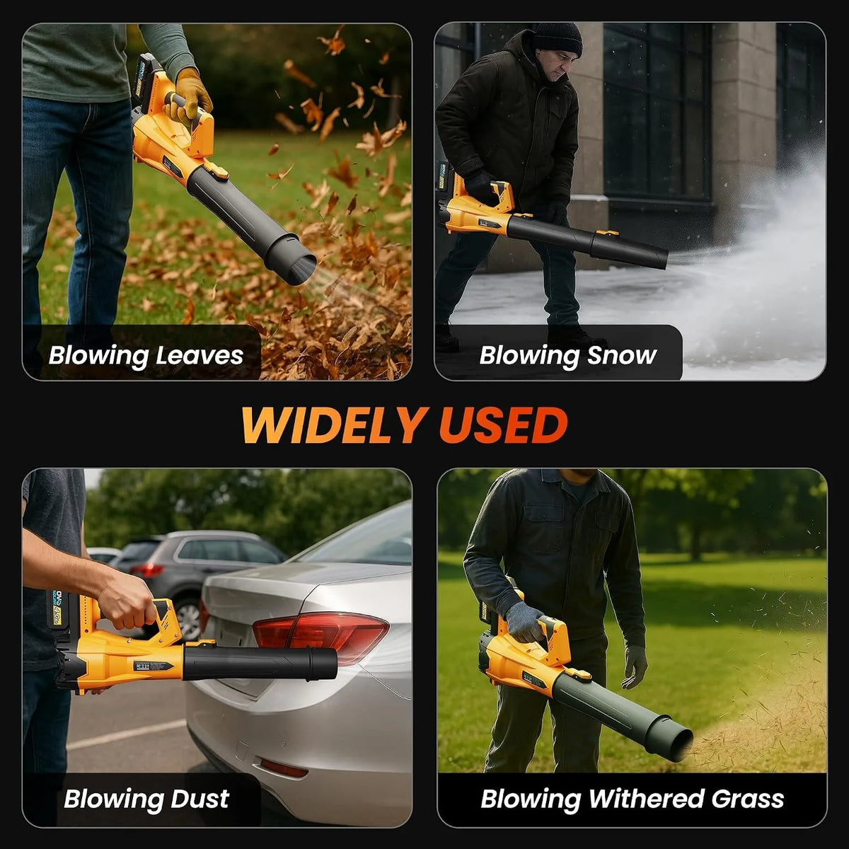 Deli Cordless Handheld Leaf Blower With 2 Batteries And Charger
