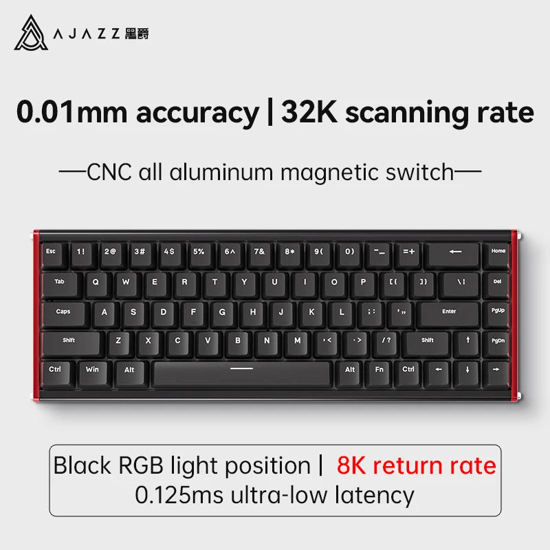 Ajazz Alux68 Aluminum Magnetic Gaming Keyboard With Pbt Keycaps