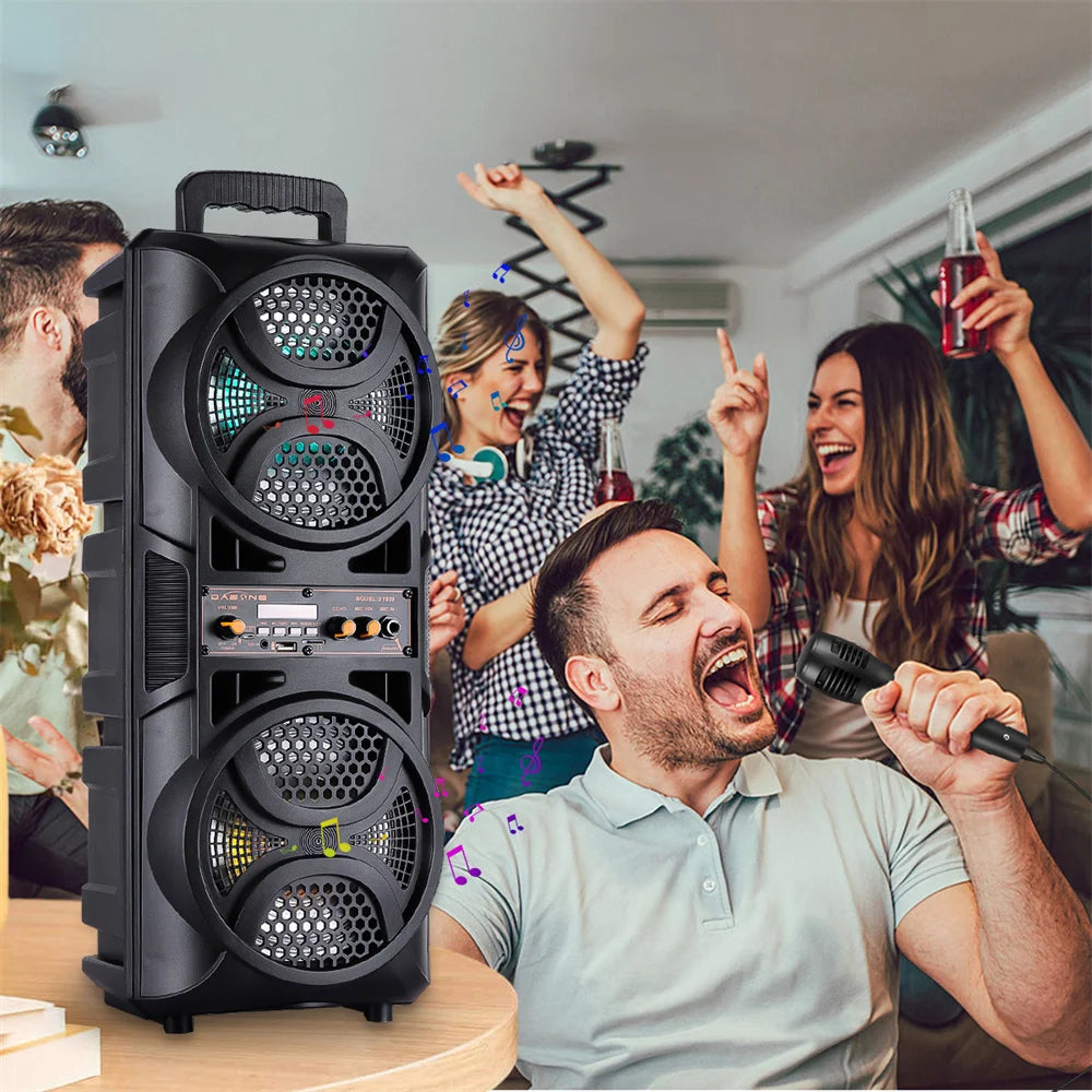 Curuk Portable Bluetooth Speaker Heavy Bass Karaoke Subwoofer Rechargeable