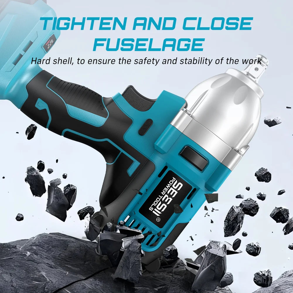 Seesii Brushless Cordless Impact Wrench High Torque Kit