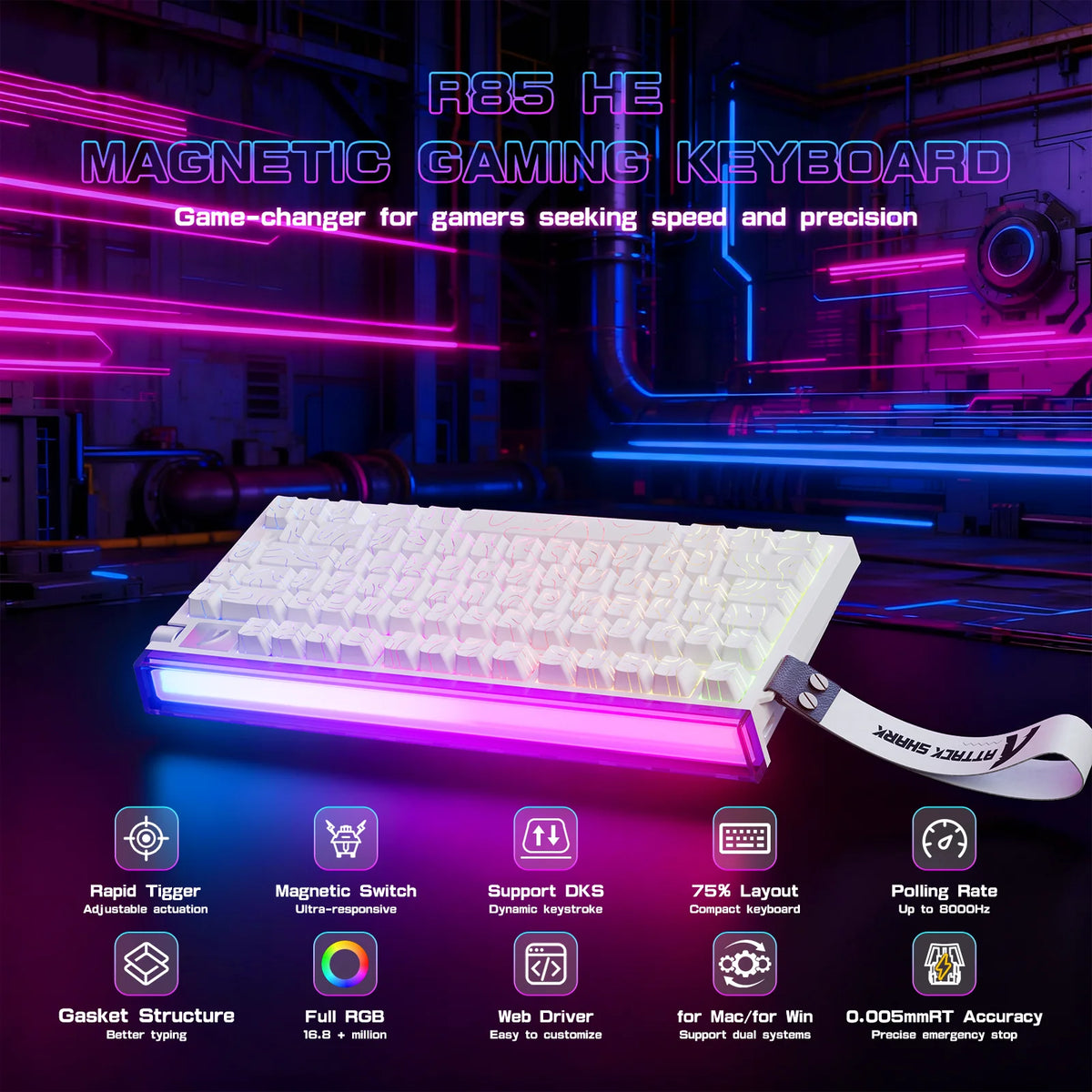 Attack Shark R85 HE Wired Keyboard Magnetic Switch Gasket Build