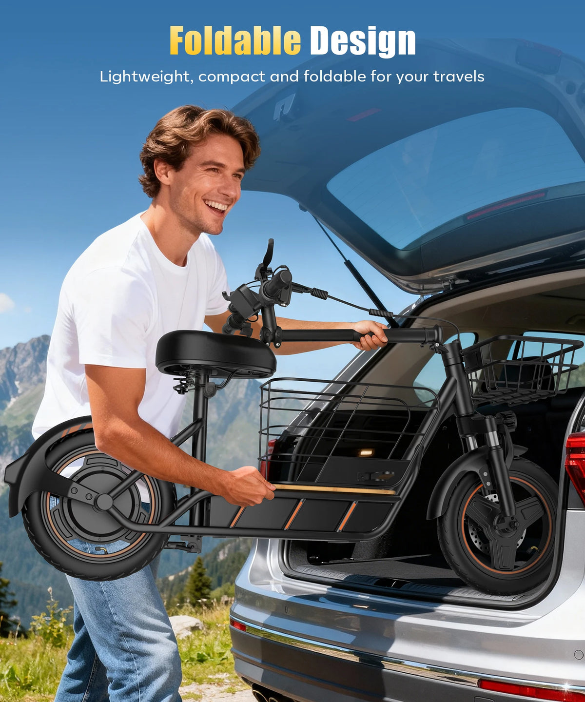 Freeboy H14 Foldable Electric Scooter With Dual Disc Brakes And Seat