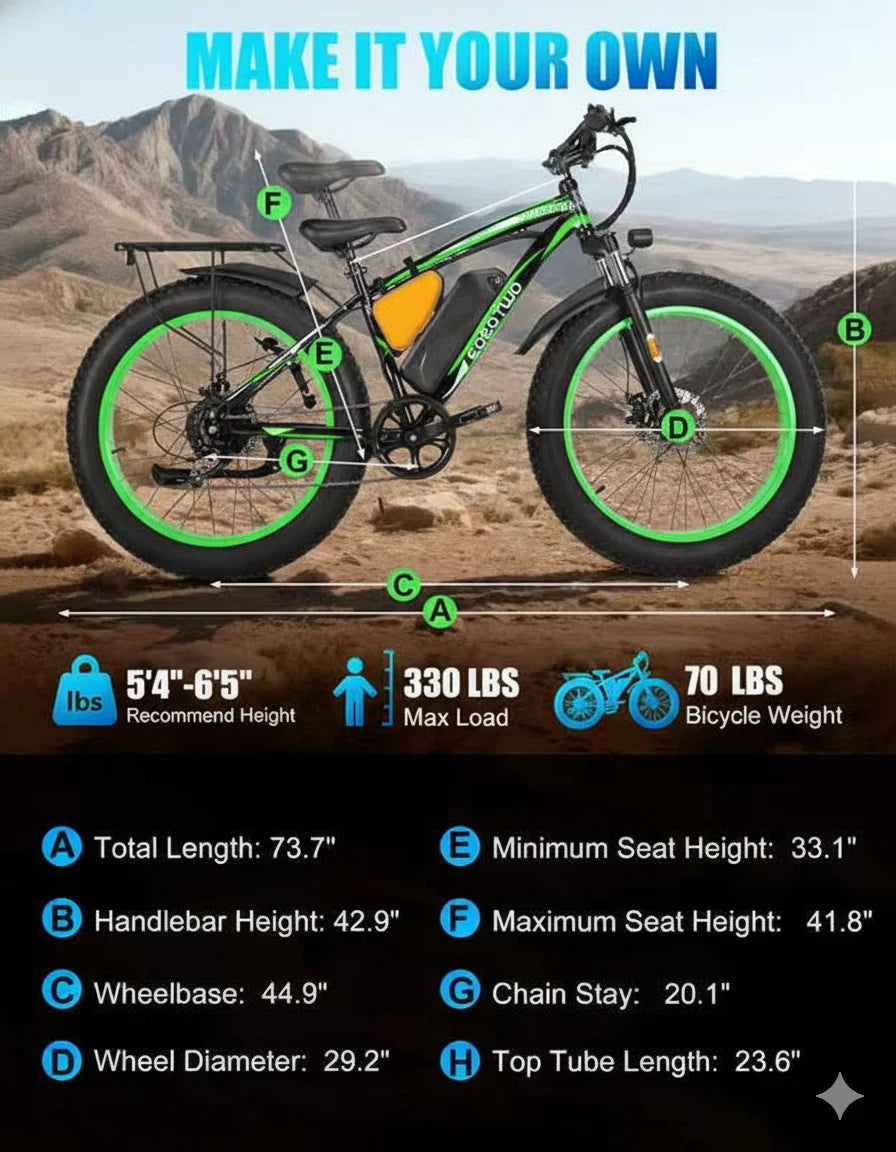 Fat Tire Electric Bike Featuring Powerful Motor And Durable Construction