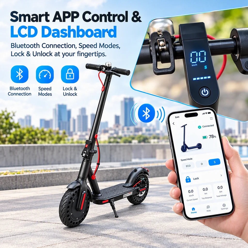 Litpot 350W Foldable Adult Electric Scooter With LED Display
