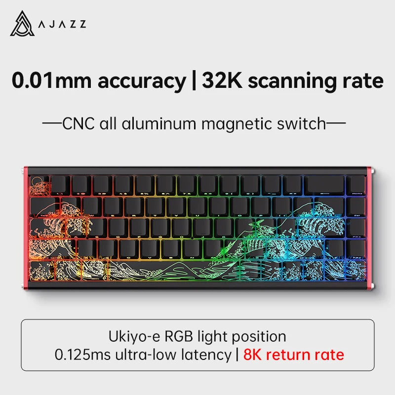 Ajazz Alux68 Aluminum Magnetic Gaming Keyboard With Pbt Keycaps