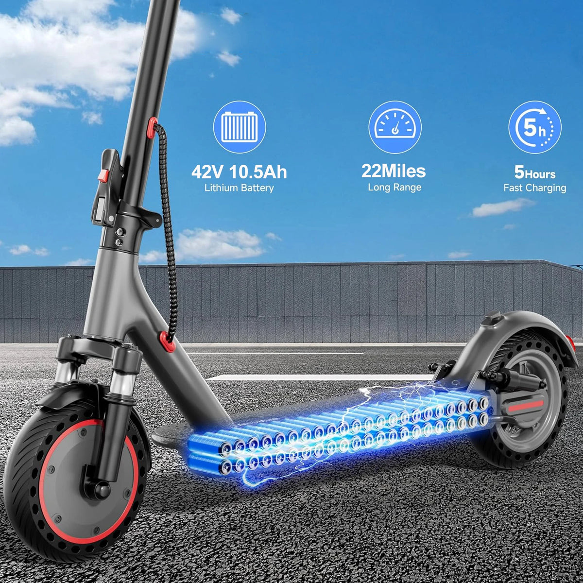 AOVOPRO 500W Foldable Electric Scooter For Adults With Dual Brakes