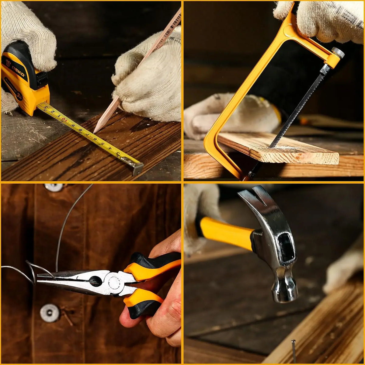 DEKO Cordless Drill and Home Repair Tool Box Set