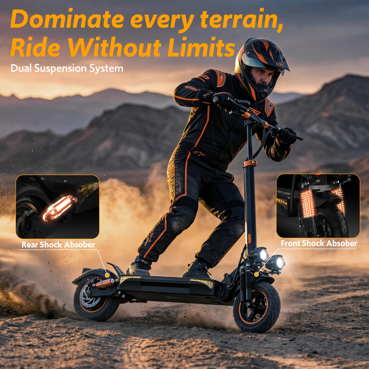 Osboo Off Road Electric Scooter With Double Suspension 1200W Motor